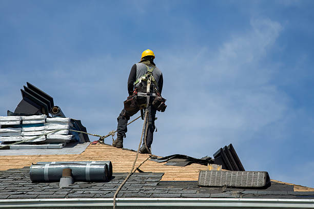 Professional Gutter Installation technician working in South Fork, PA